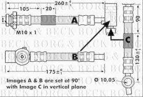 Borg & Beck BBH7148 - Tubo flexible de frenos