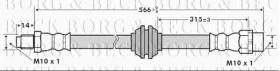 Borg & Beck BBH7395 - Tubo flexible de frenos