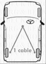 Borg & Beck BKB1017 - Cable de accionamiento, freno de estacionamiento