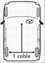 Borg & Beck BKB1021 - Cable de accionamiento, freno de estacionamiento