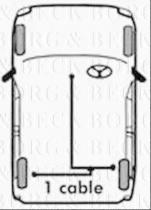 Borg & Beck BKB1182 - Cable de accionamiento, freno de estacionamiento