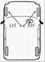 Borg & Beck BKB1390 - Cable de accionamiento, freno de estacionamiento