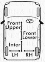 Borg & Beck BKB1600 - Cable de accionamiento, freno de estacionamiento