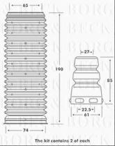 Borg & Beck BPK7001 - Juego de guardapolvos, amortiguador