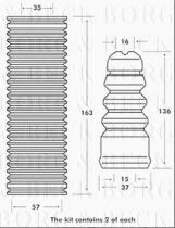 Borg & Beck BPK7005 - Juego de guardapolvos, amortiguador