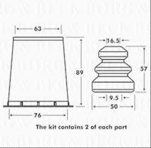 Borg & Beck BPK7015 - Juego de guardapolvos, amortiguador