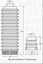 Borg & Beck BPK7054 - Juego de guardapolvos, amortiguador