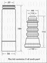 Borg & Beck BPK7060 - Juego de guardapolvos, amortiguador