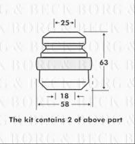Borg & Beck BPK7061 - Juego de guardapolvos, amortiguador