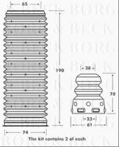 Borg & Beck BPK7073 - Juego de guardapolvos, amortiguador