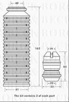 Borg & Beck BPK7076 - Juego de guardapolvos, amortiguador