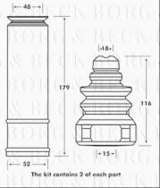 Borg & Beck BPK7080 - Juego de guardapolvos, amortiguador