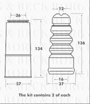Borg & Beck BPK7082 - Juego de guardapolvos, amortiguador