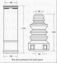 Borg & Beck BPK7084 - Juego de guardapolvos, amortiguador
